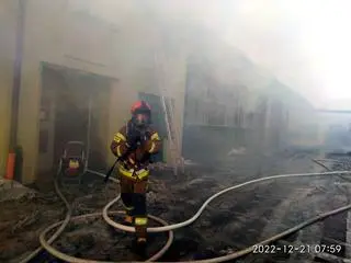 Pożar fabryki w Jaśle