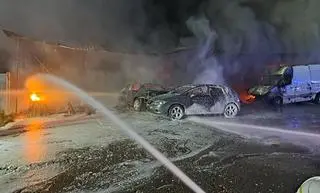 Pożar warsztatu samochodwego