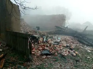 W wyniku eksplozji budynek został niemal całkowicie zniszczony. 