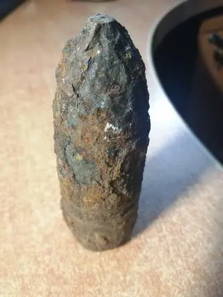 The 9-year-old brought the missile home