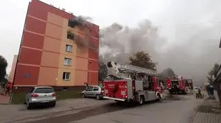 Pożar bloku w Lubaczowie