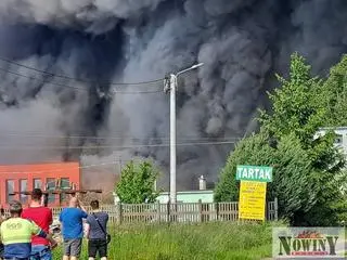 Pożar hali magazynowej