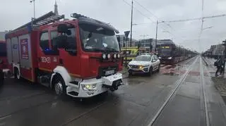 Zderzenie dwóch tramwajów w Łodzi