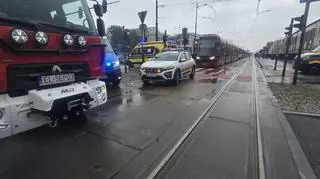 Zderzenie dwóch tramwajów w Łodzi