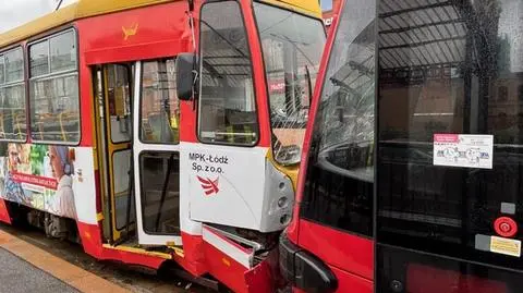 Zderzenie dwóch tramwajów w Łodzi
