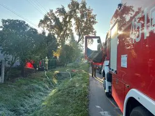 Pożar w domu jednorodzinnym w Bobrownikach