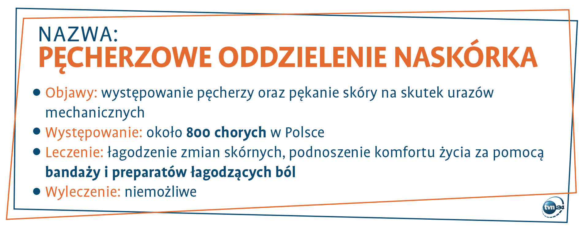Pęcherzowe oddzielenie naskórka występuje u ok. 800 osób