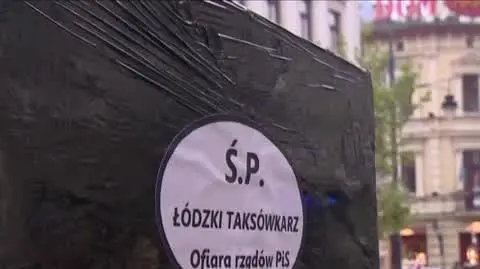 Taksówkarze protestowali w Łodzi