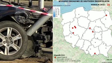 Policja prowadzi mapę wypadków ze skutkiem śmiertelnym czwarty rok z rzędu