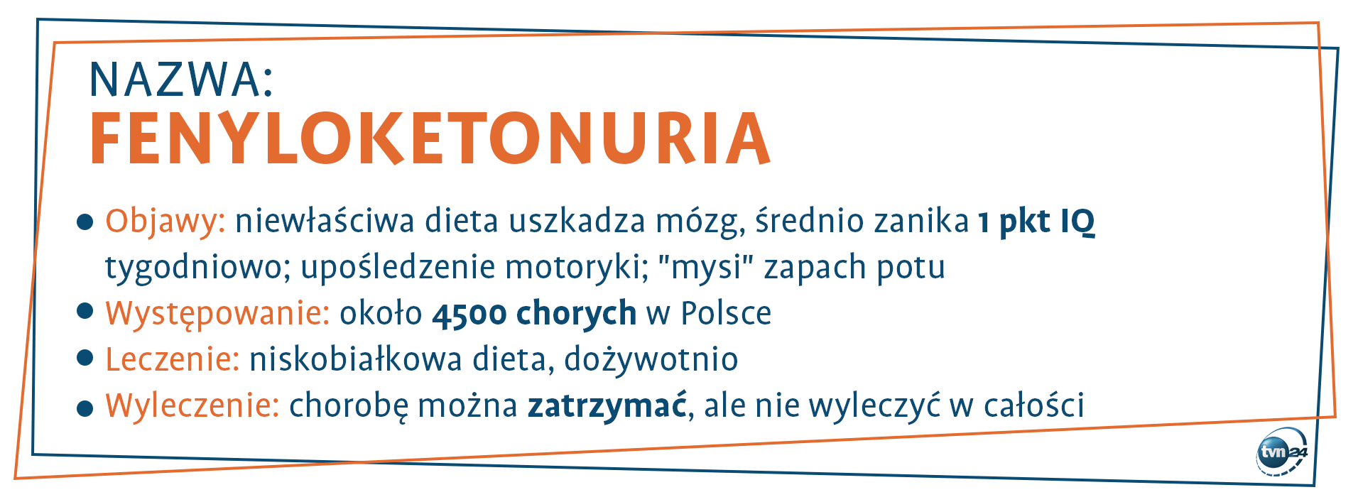Z powodu fenyloketonurii cierpi ok. 4,5 tys. osób