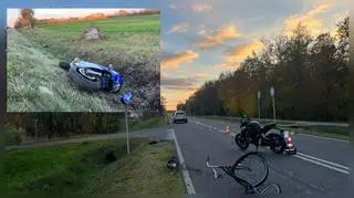 Według wstępnych ustaleń policji do wypadku doszło z winy rowerzysty