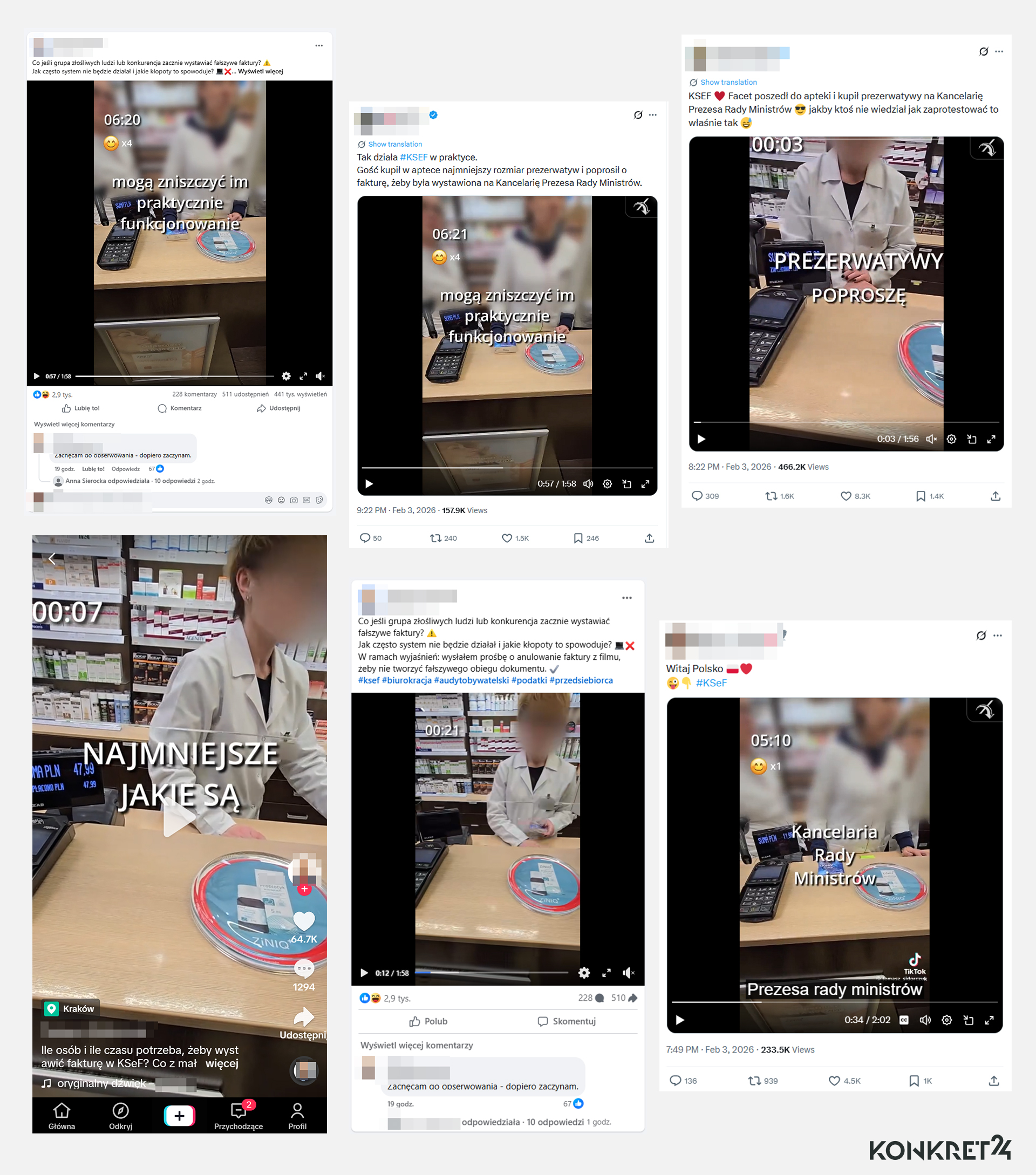 Nagraniem z kupowania prezerwatyw i wystawiania faktury "na kancelarię premiera" jest masowo rozpowszechniane na największych platformach społecznościowych 