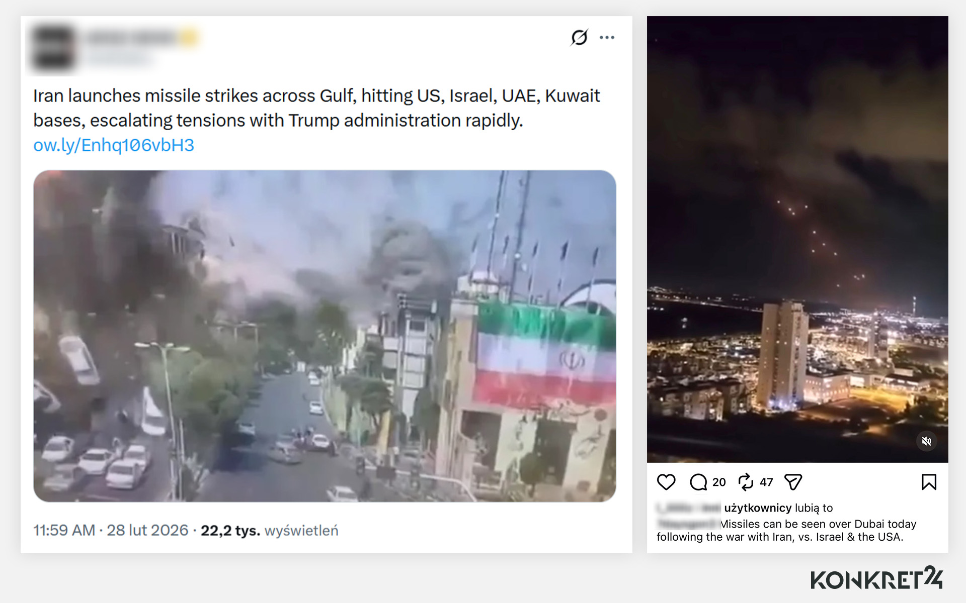 Stare nagrania z 2024 i 2025 roku pokazuje się jako aktualne wydarzenia na Bliskim Wschodzie