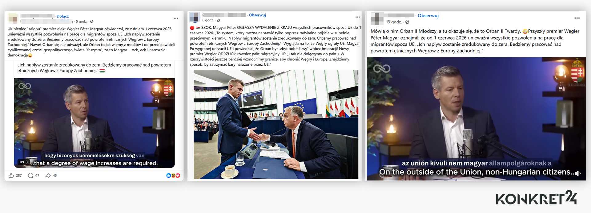 Fałszywy przekaz i nagranie z Magyarem rozpowszechniano także na Facebooku