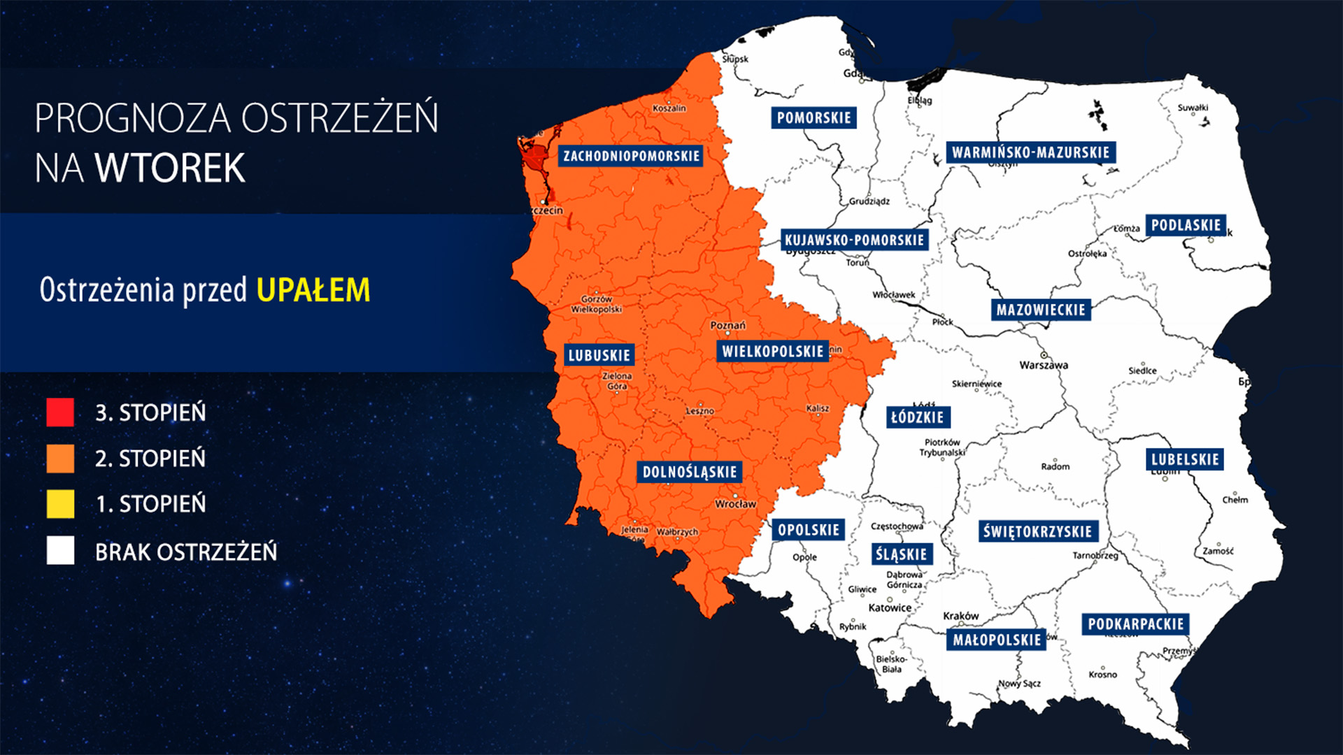 Prognoza zagrożeń na wtorek