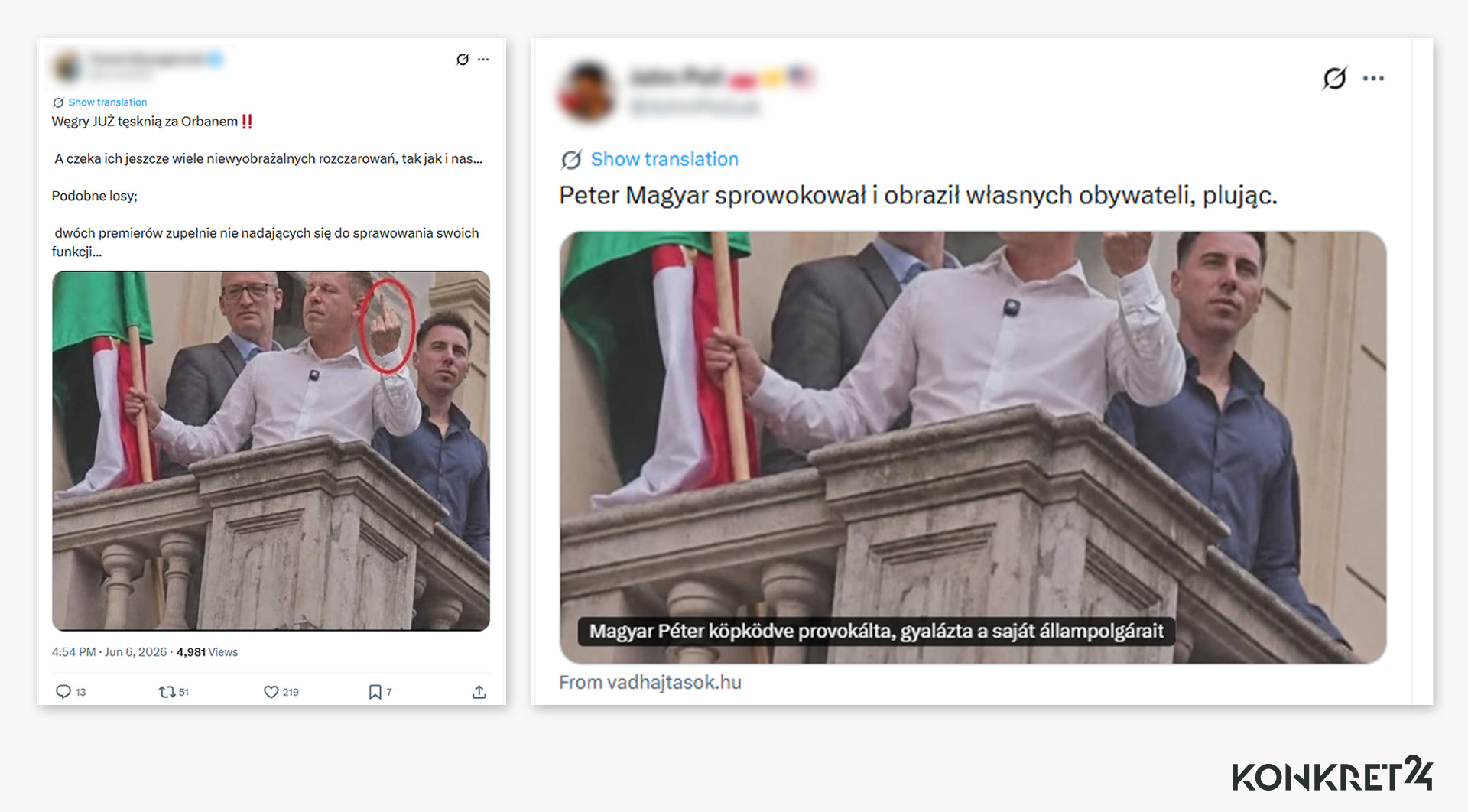 Zdjęcie z rzekomym obraźliwym zachowaniem węgierskiego premiera krąży w polskiej sieci 