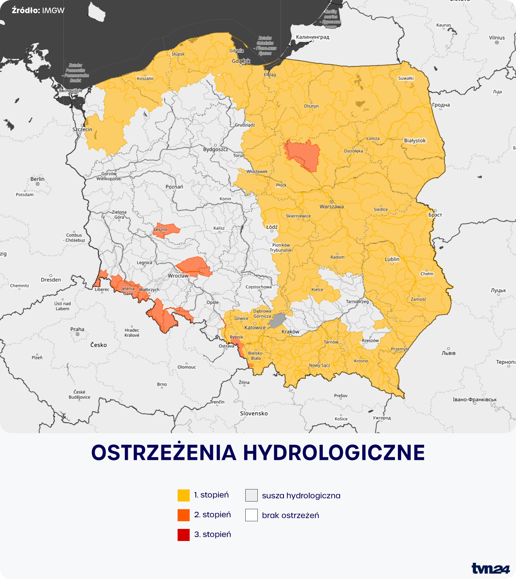 Ostrzeżenia hydrologiczne IMGW