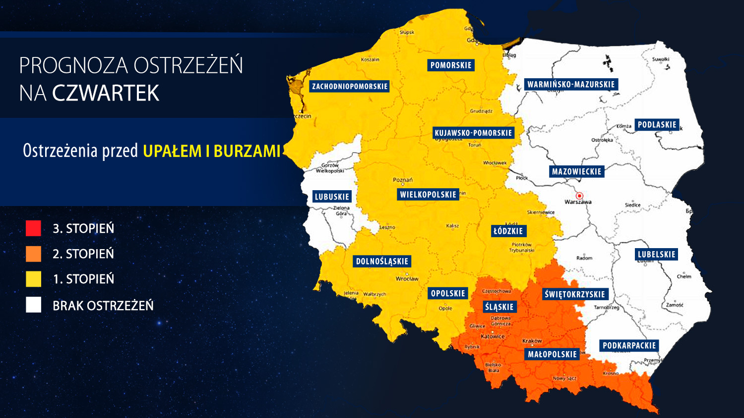 Prognoza zagrożeń na czwartek