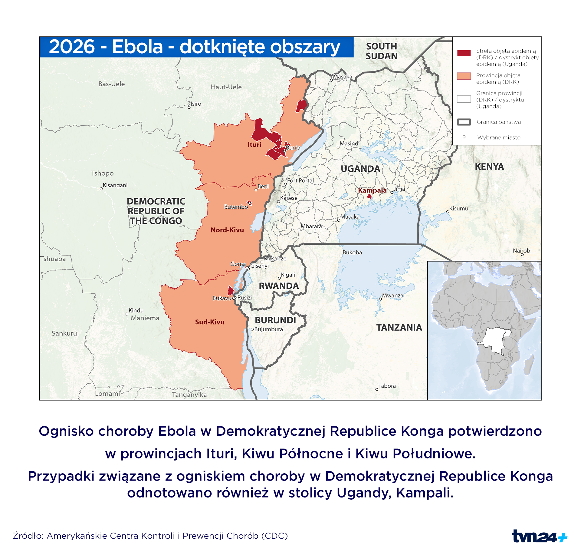 Aktualnie czytasz: Epidemia eboli. Nowe przypadki w Ugandzie, ofiary śmiertelne w Kenii