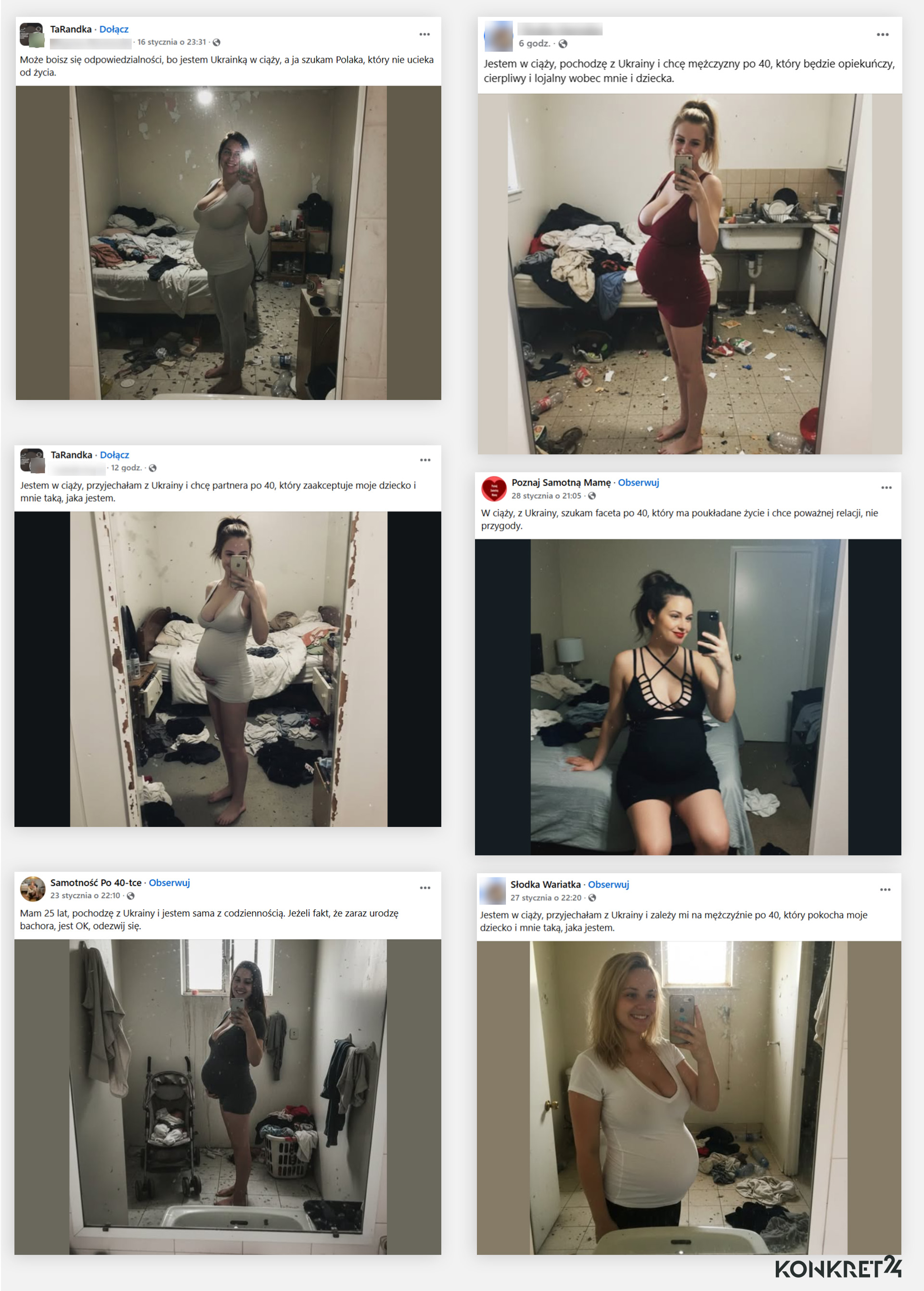 Podobne "ogłoszenia" na Facebooku miały umieszczać również Ukrainki w ciąży