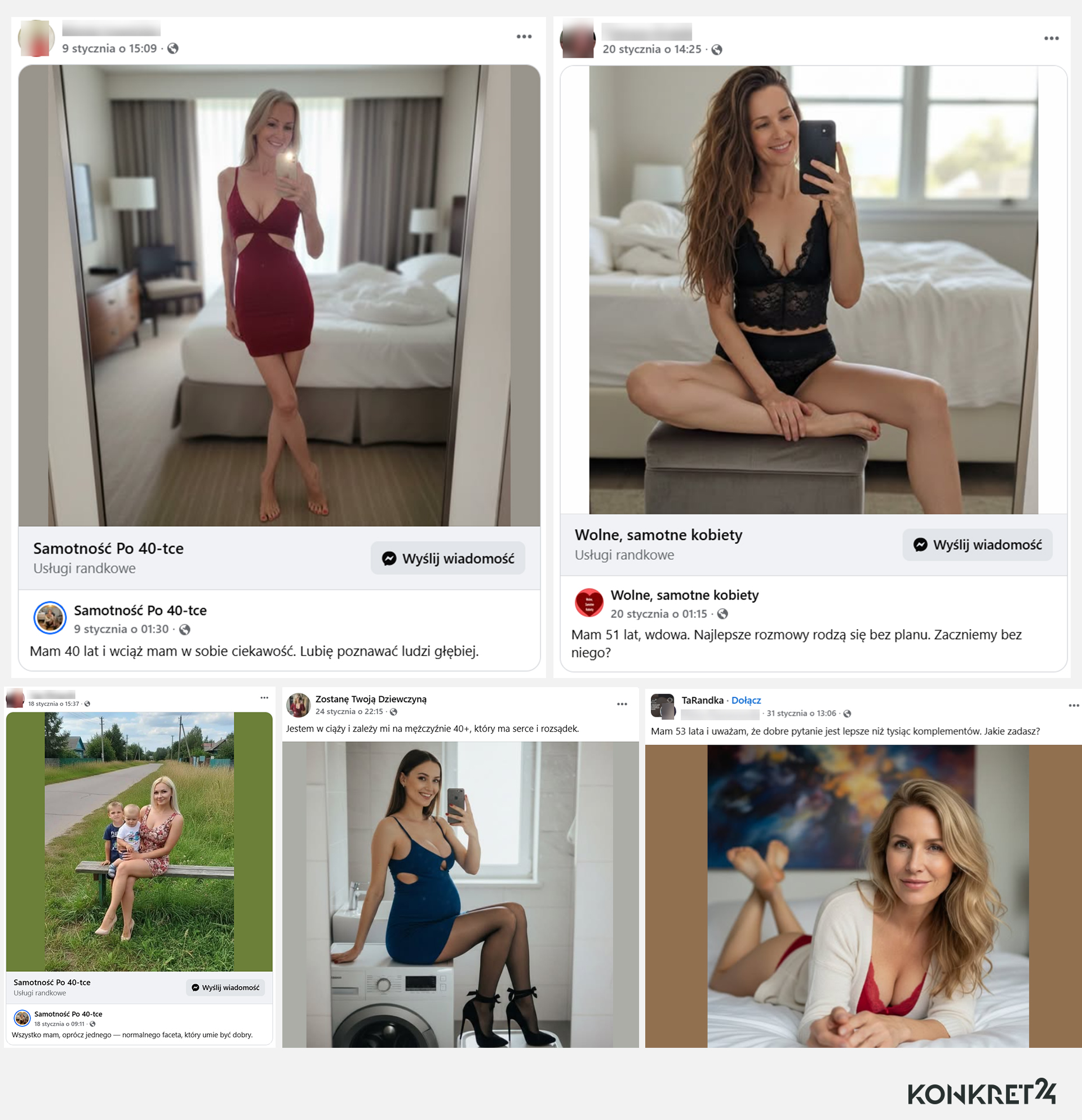 Siatka rozpowszechniała też "ogłoszenia" nieistniejących Polek