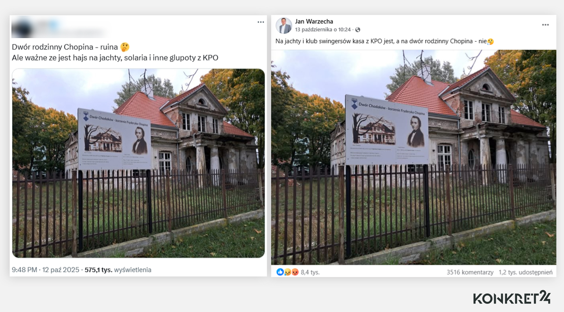 Wprowadzające w błąd opisy na temat dworu