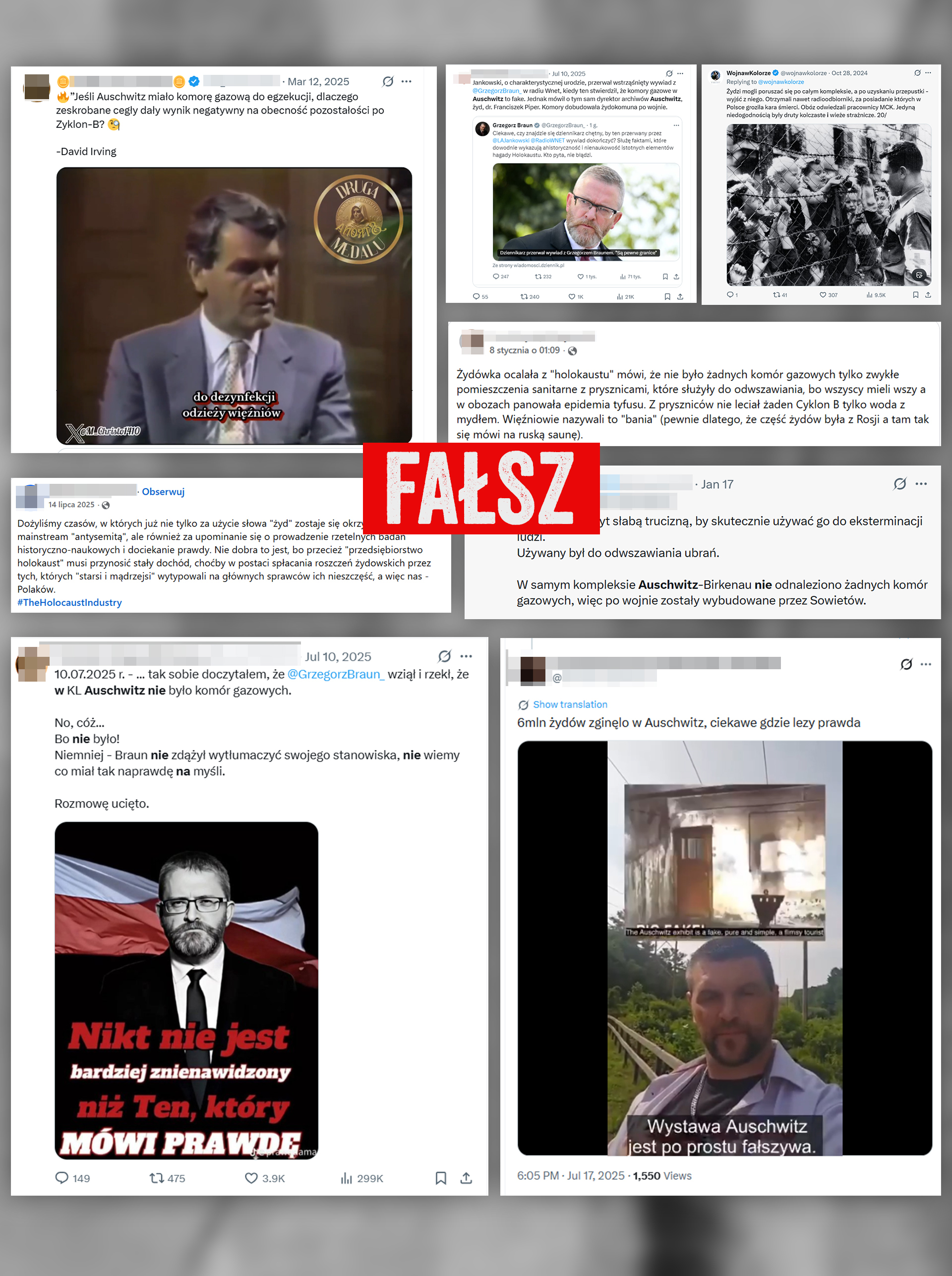 Kłamstwa o Auschwitz-Birkenau rozprzestrzeniają się w sieci coraz bardziej: poprzez posty, grafiki, nagrania