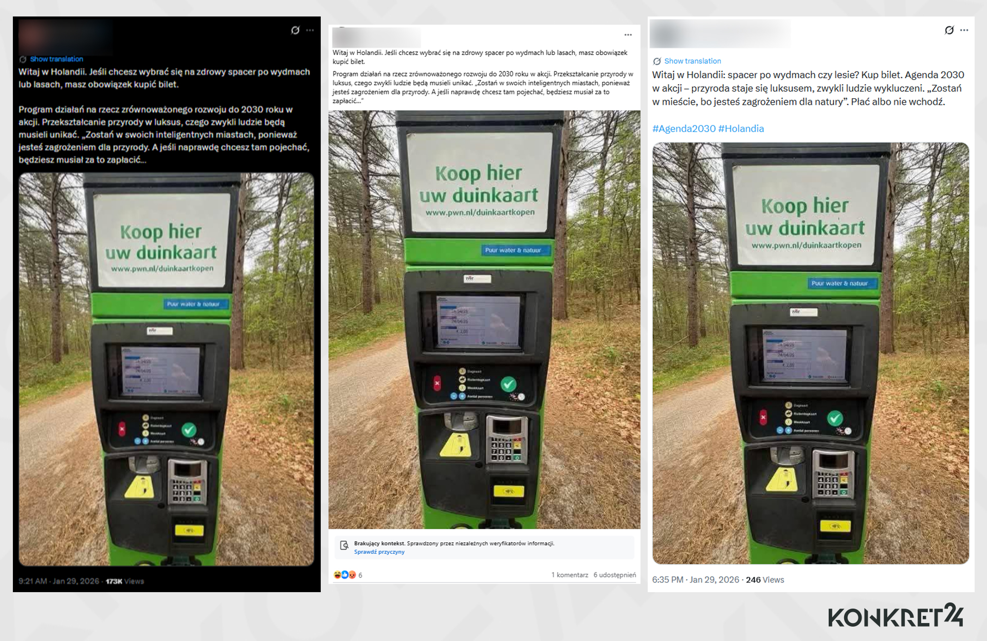 Ale to tylko jeden z wpisów dotyczących płatności za możliwość kontaktu z naturą w Holandii