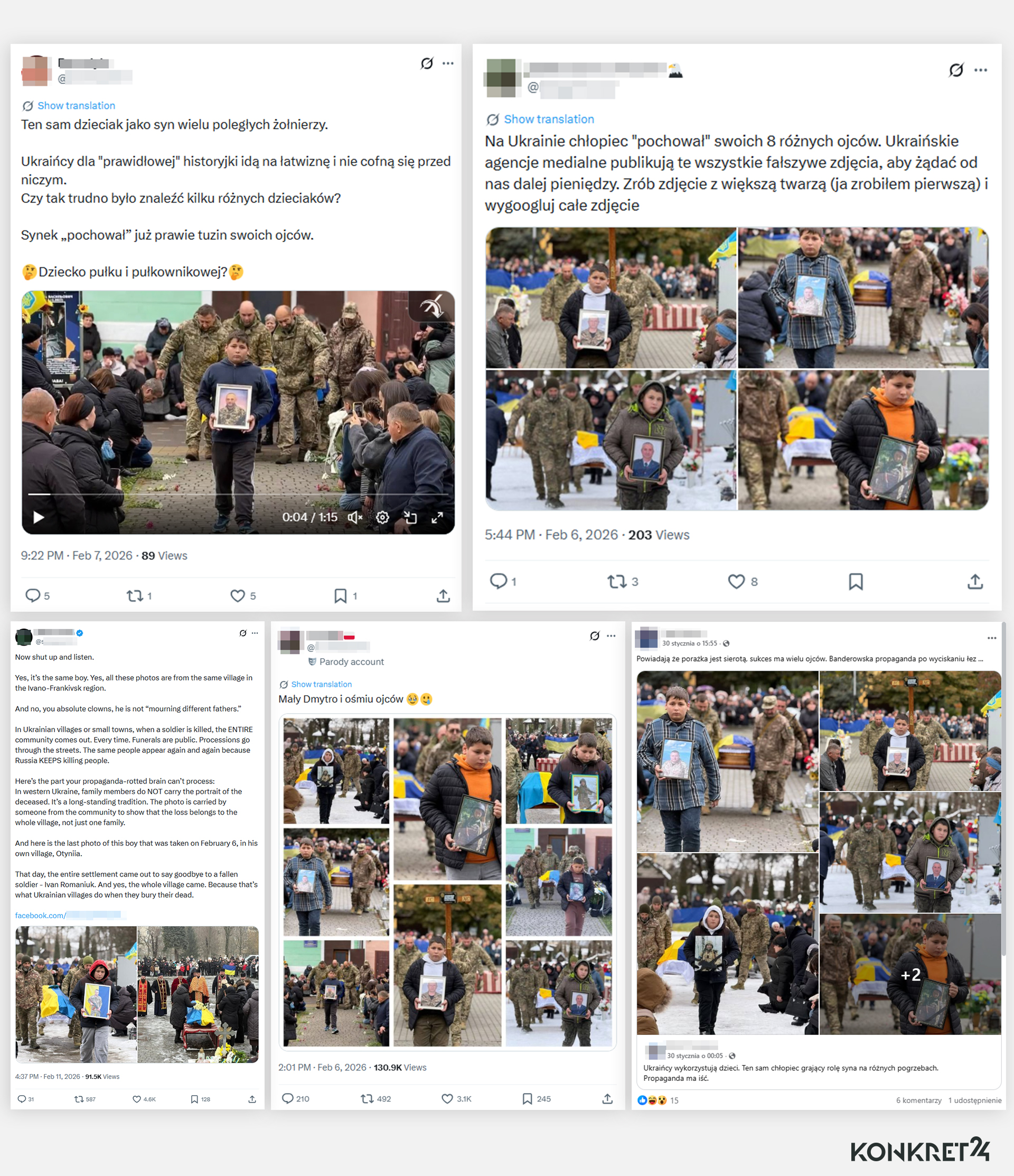Wpisy o chłopcu, którego postawę wykorzystano do antyukraińskiej dezinformacji