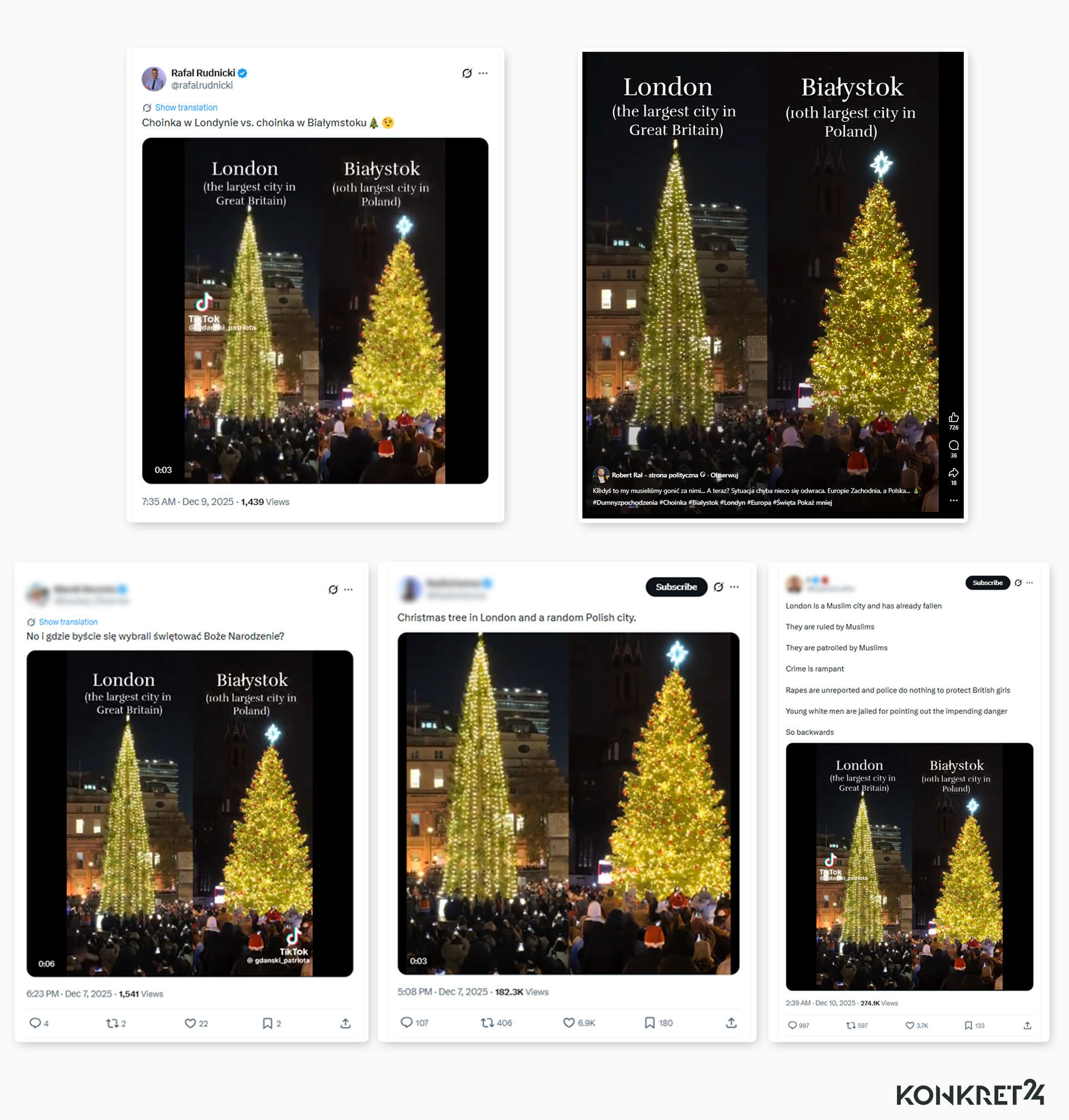 Film z porównaniem choinek rozpowszechniają polscy i zagraniczni internauci