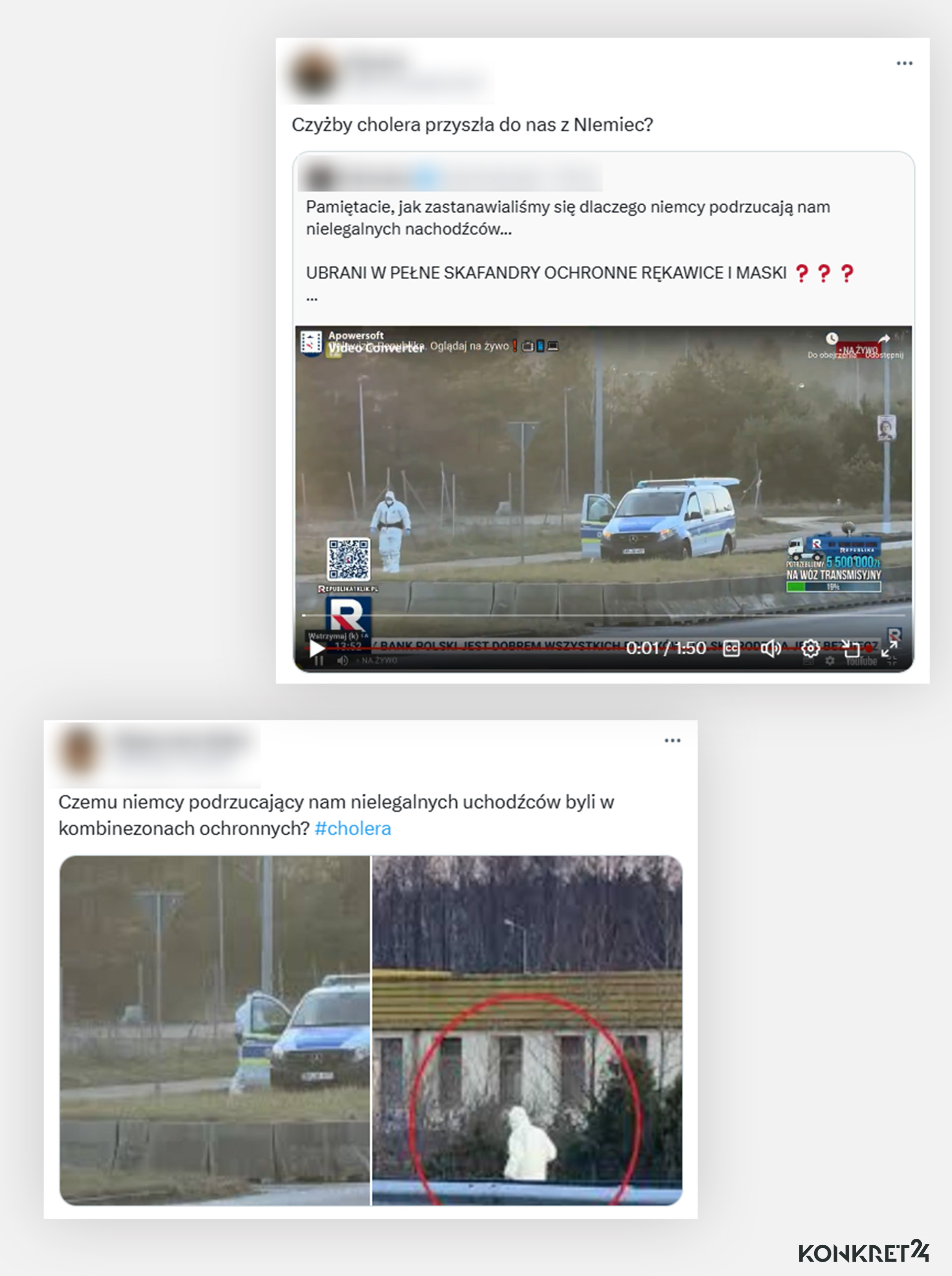 Tak powstaje sugestywny, fałszywy przekaz: z połączenia zakażenia cholerą i zdjęć niemieckich policjantów