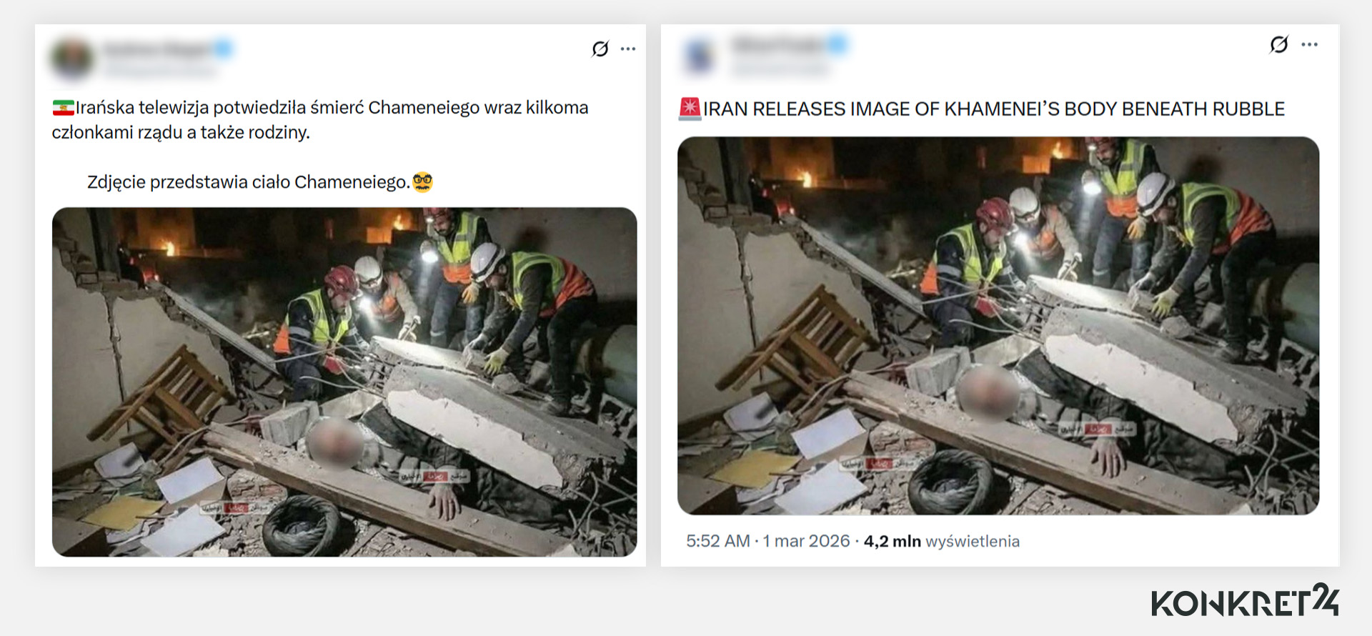 Rzekome zdjęcie Chameneiego szybko pojawiło się na polskich profilach