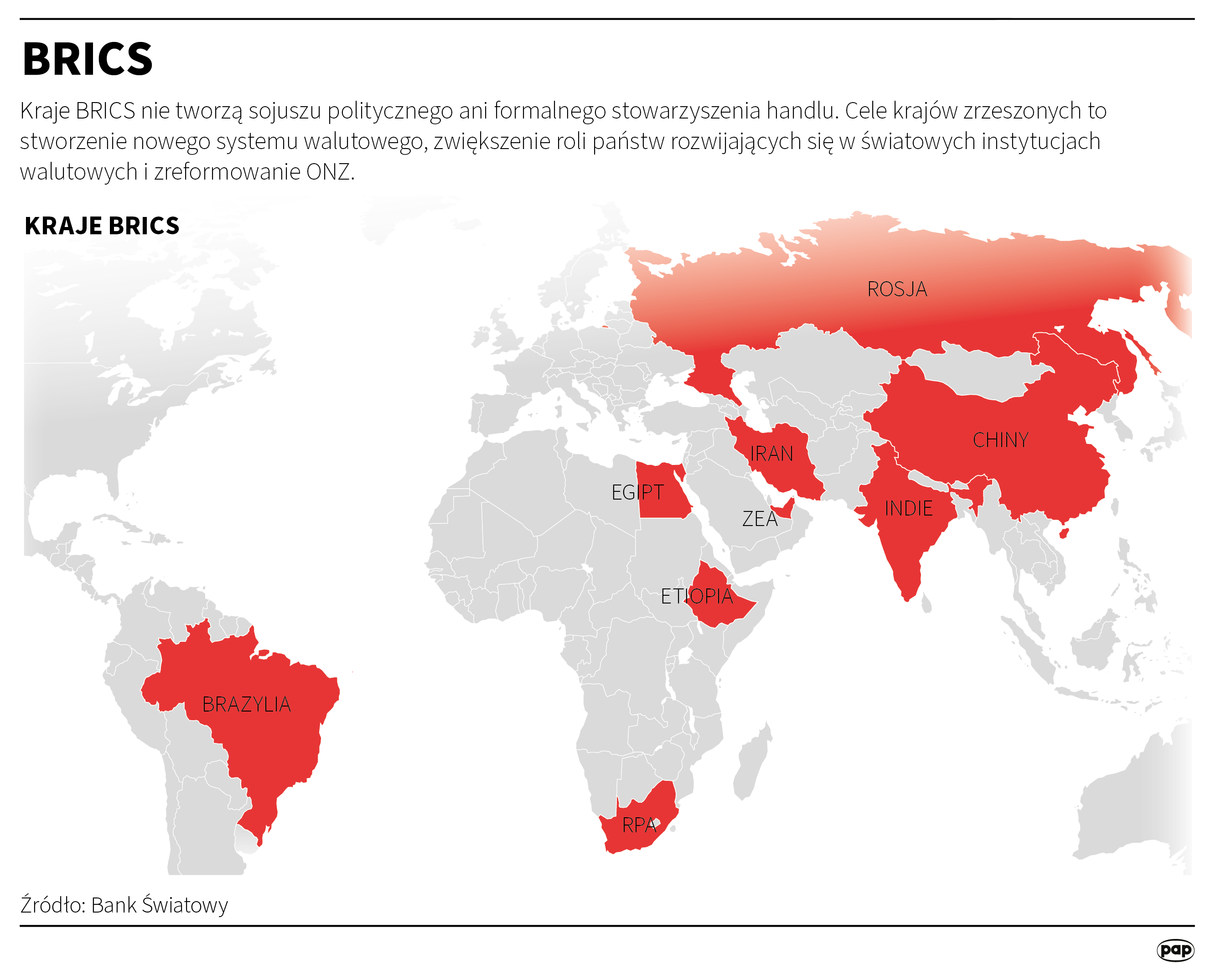 Kraje BRICS. Stan na październik 2024 roku