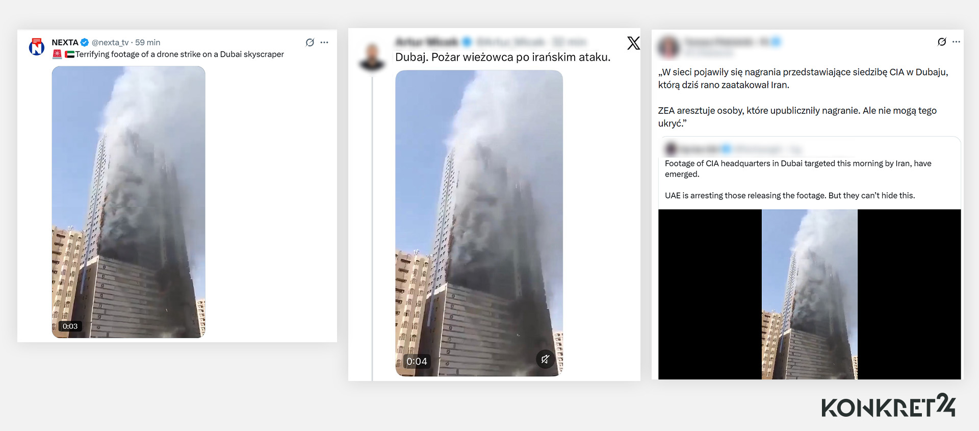 Dubajski wieżowiec miał płonąć po irańskim ataku