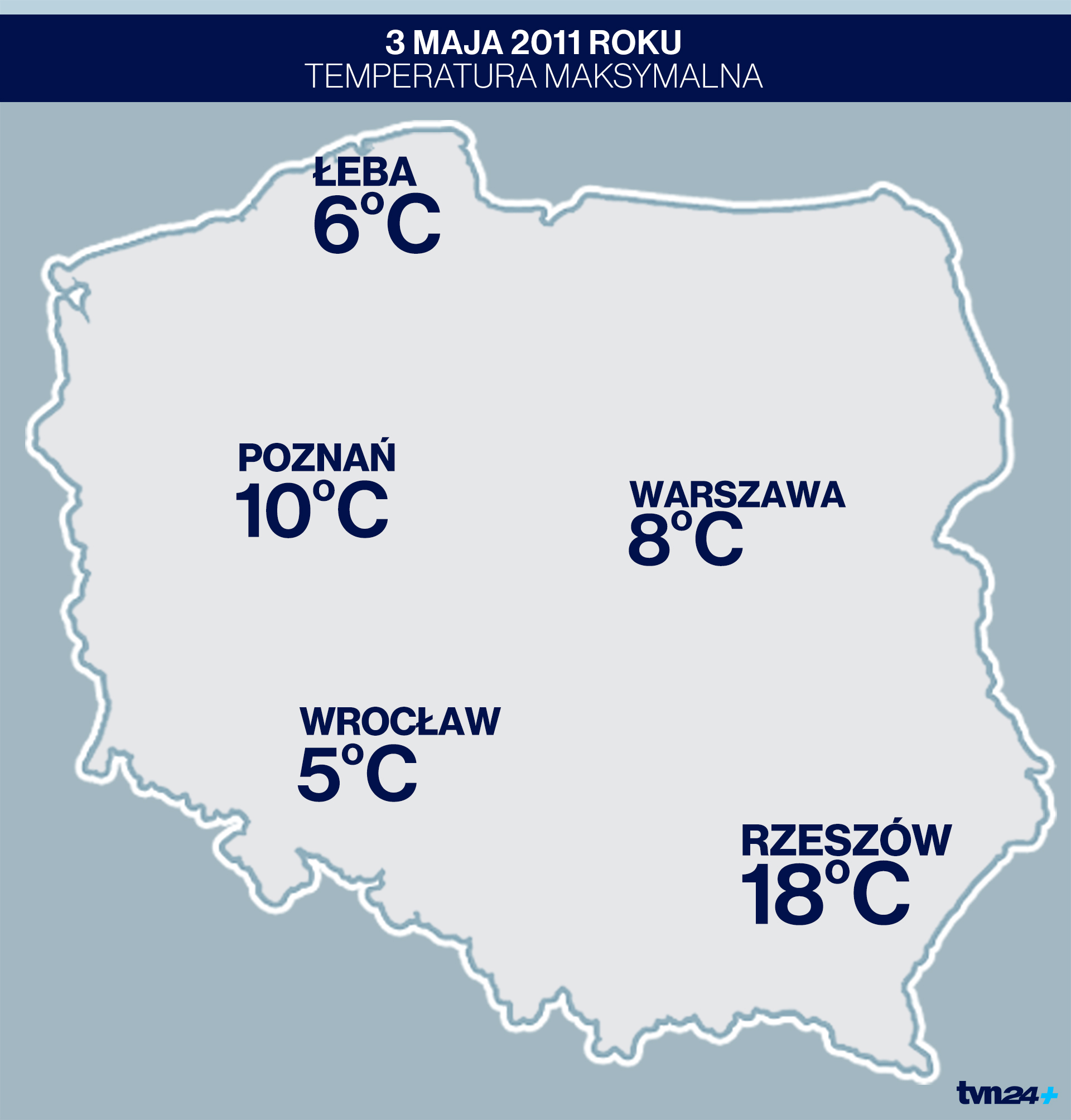 Temperatura maksymalna 3 maja 2011 roku