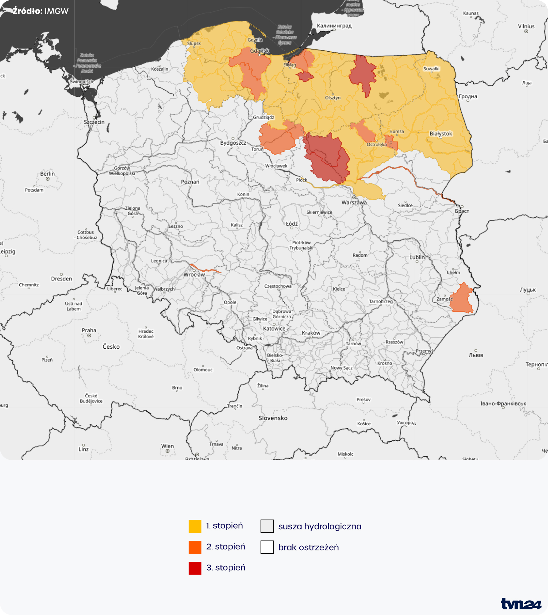 Ostrzeżenia hydrologiczne IMGW