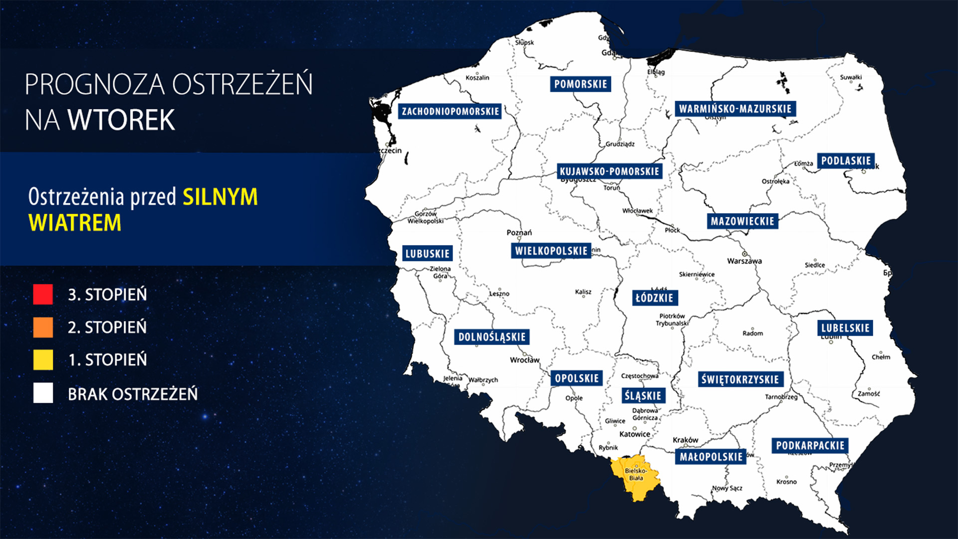Prognoza zagrożeń na wtorek