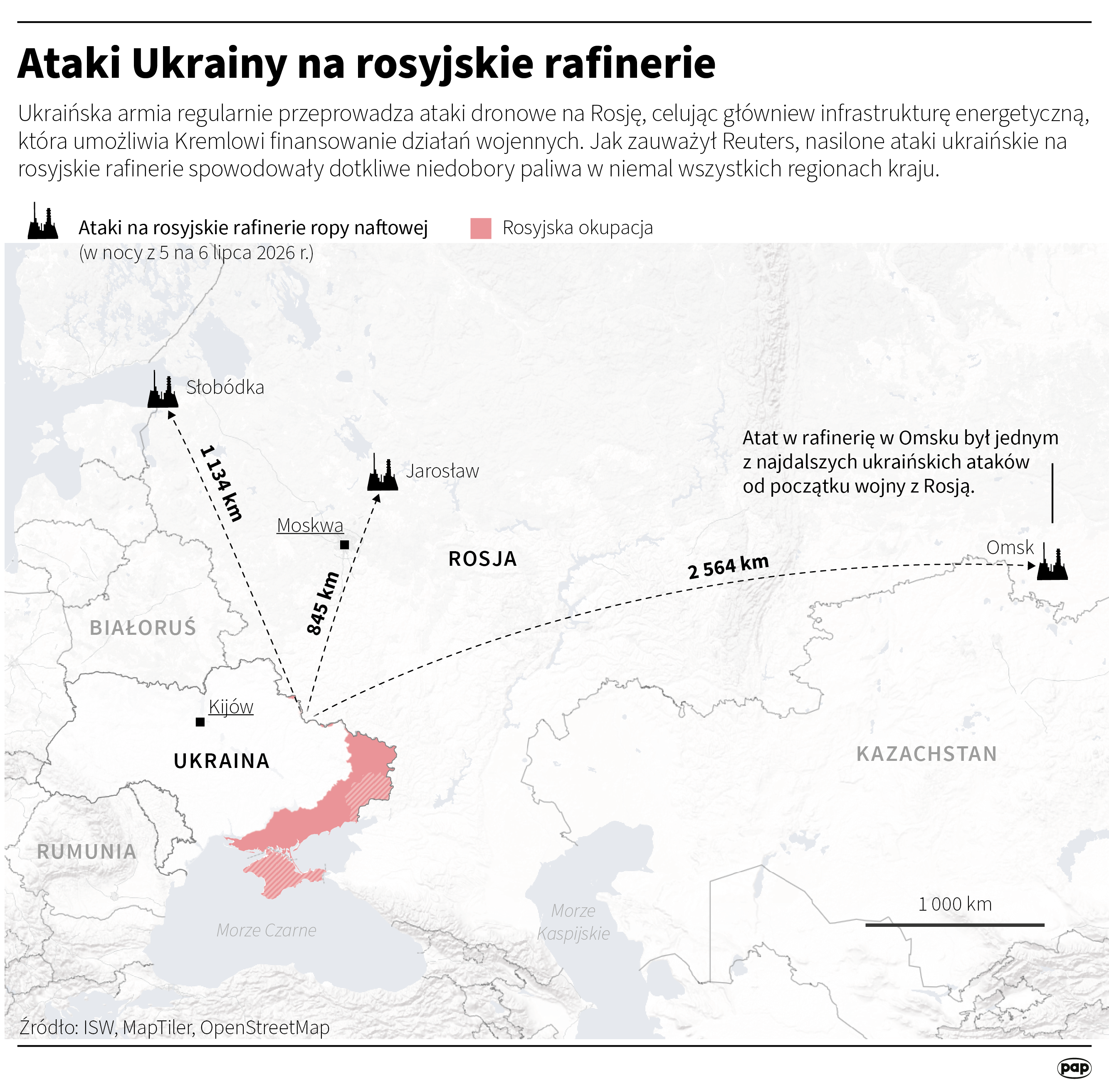 Ataki Ukrainy na rosyjskie rafinerie 