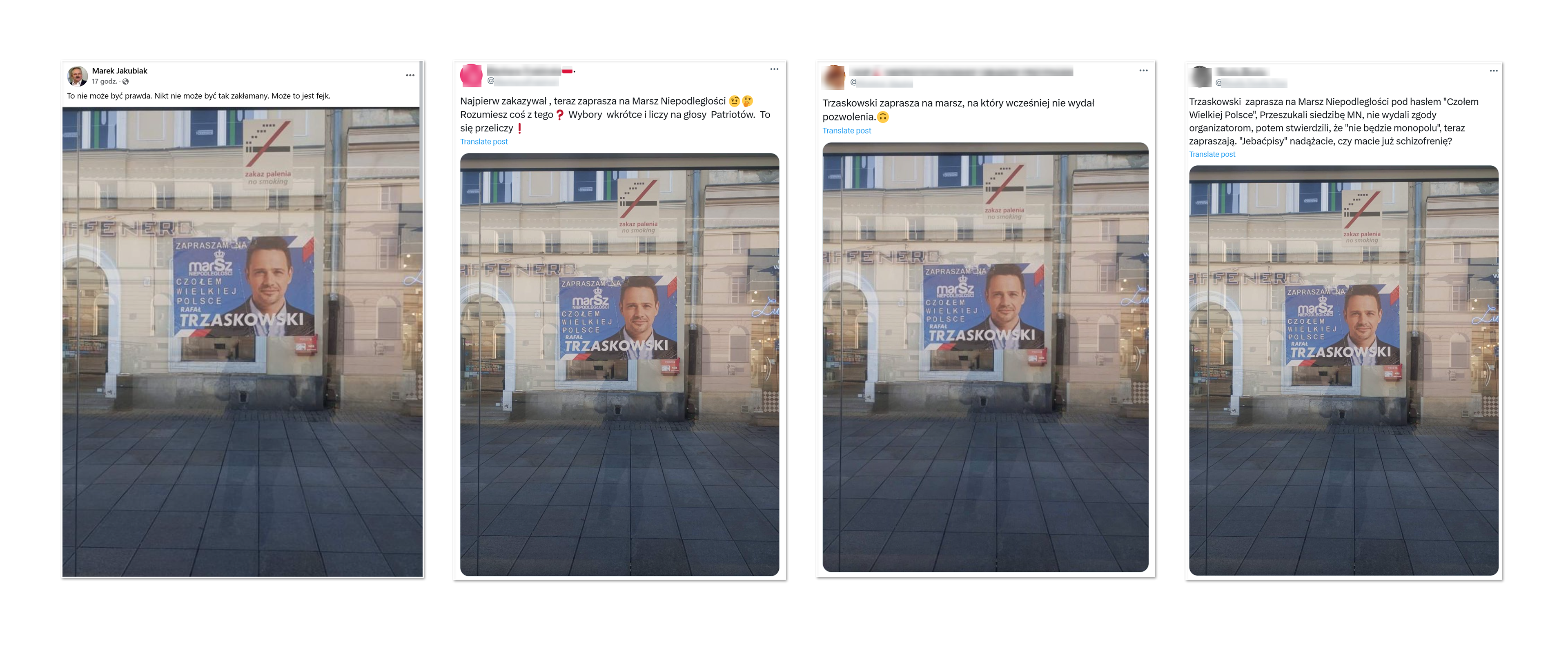 Internauci rozpowszechniają fałszywkę plakatu, na którym prezydent Warszawy ma zapraszać na Marsz Niepodległości