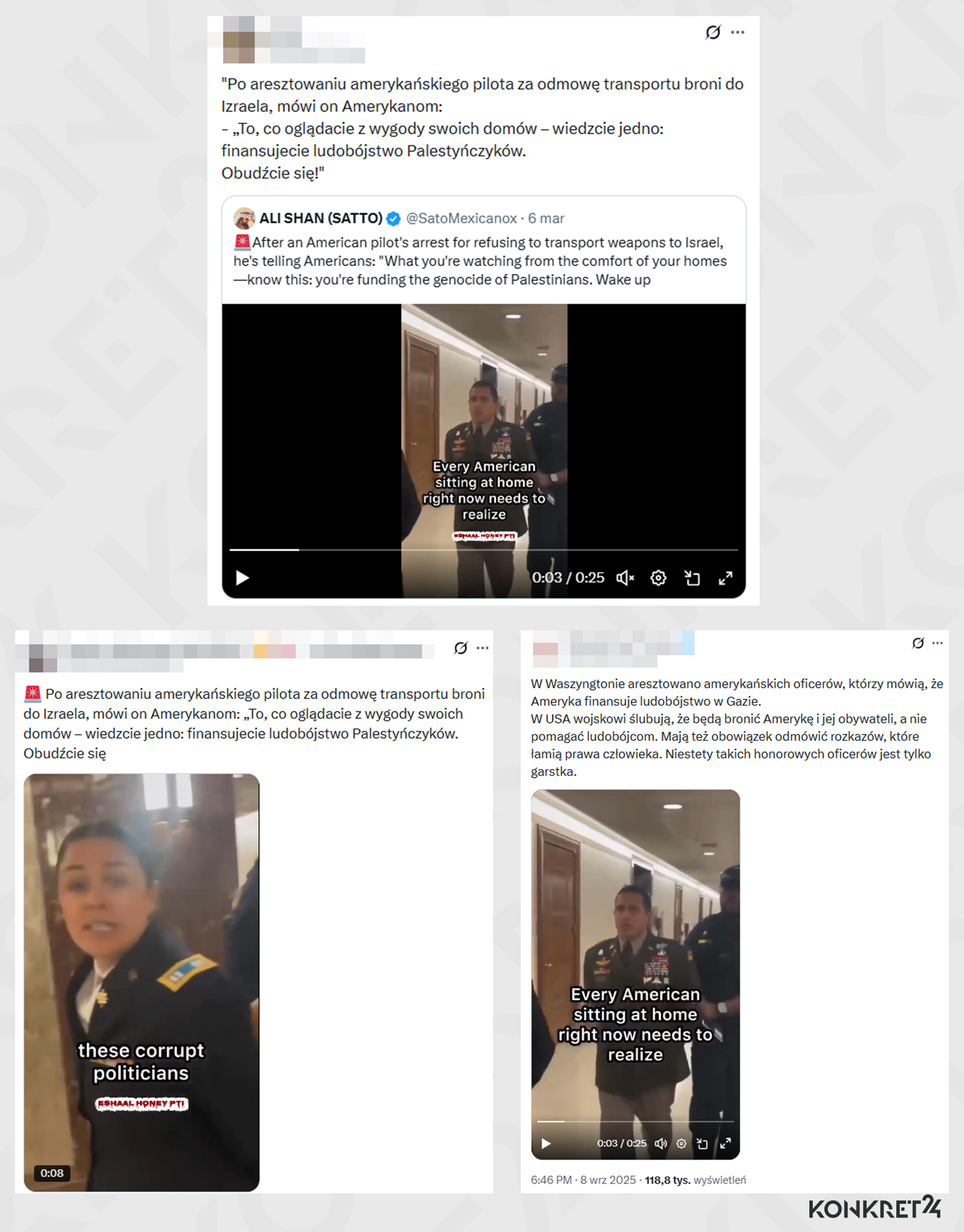 Polscy internauci błędnie informowali, że wojskowych "aresztowano za odmowę transportu broni do Izraela" 