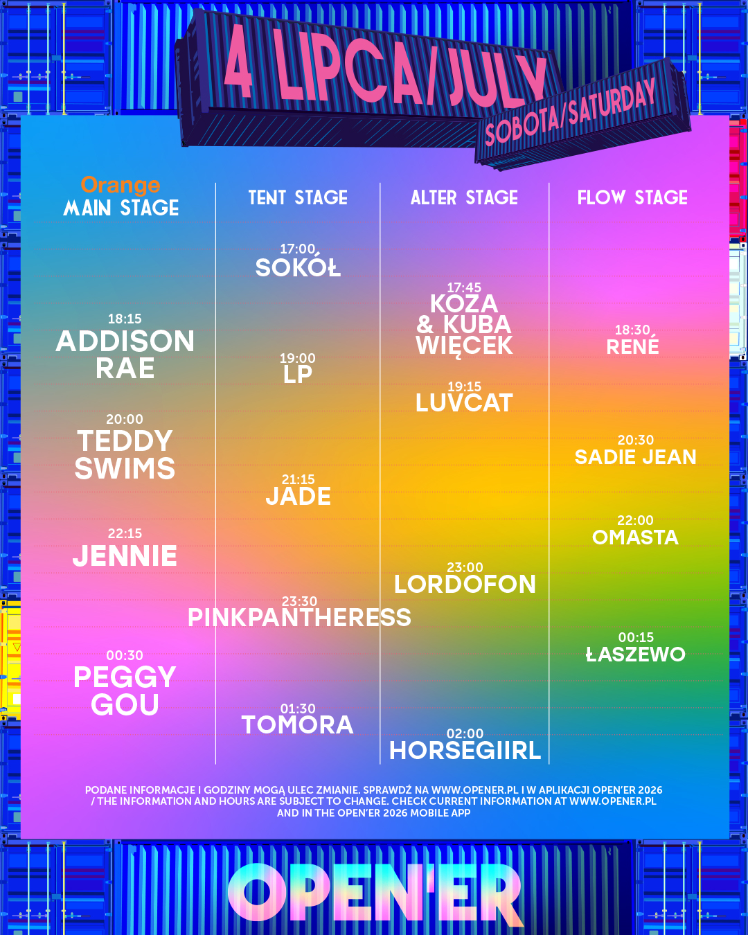 Open'er Festival 2026 - dzień czwarty