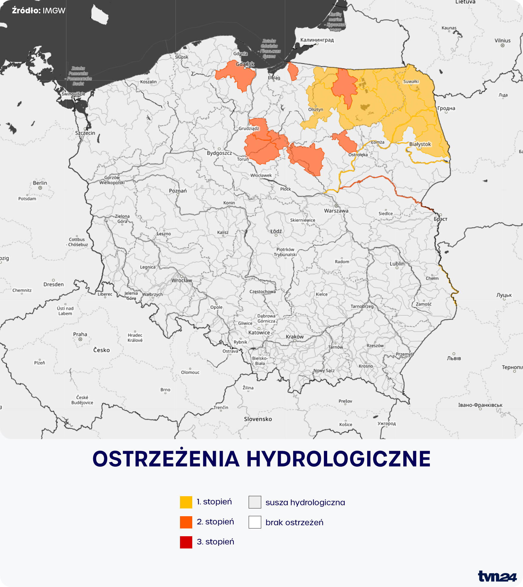 Ostrzeżenia hydrologiczne IMGW