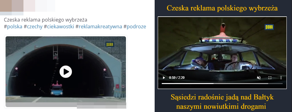 Wpisy o "czeskiej reklamie polskiego wybrzeża" na portalach Wykop i Demotywatory