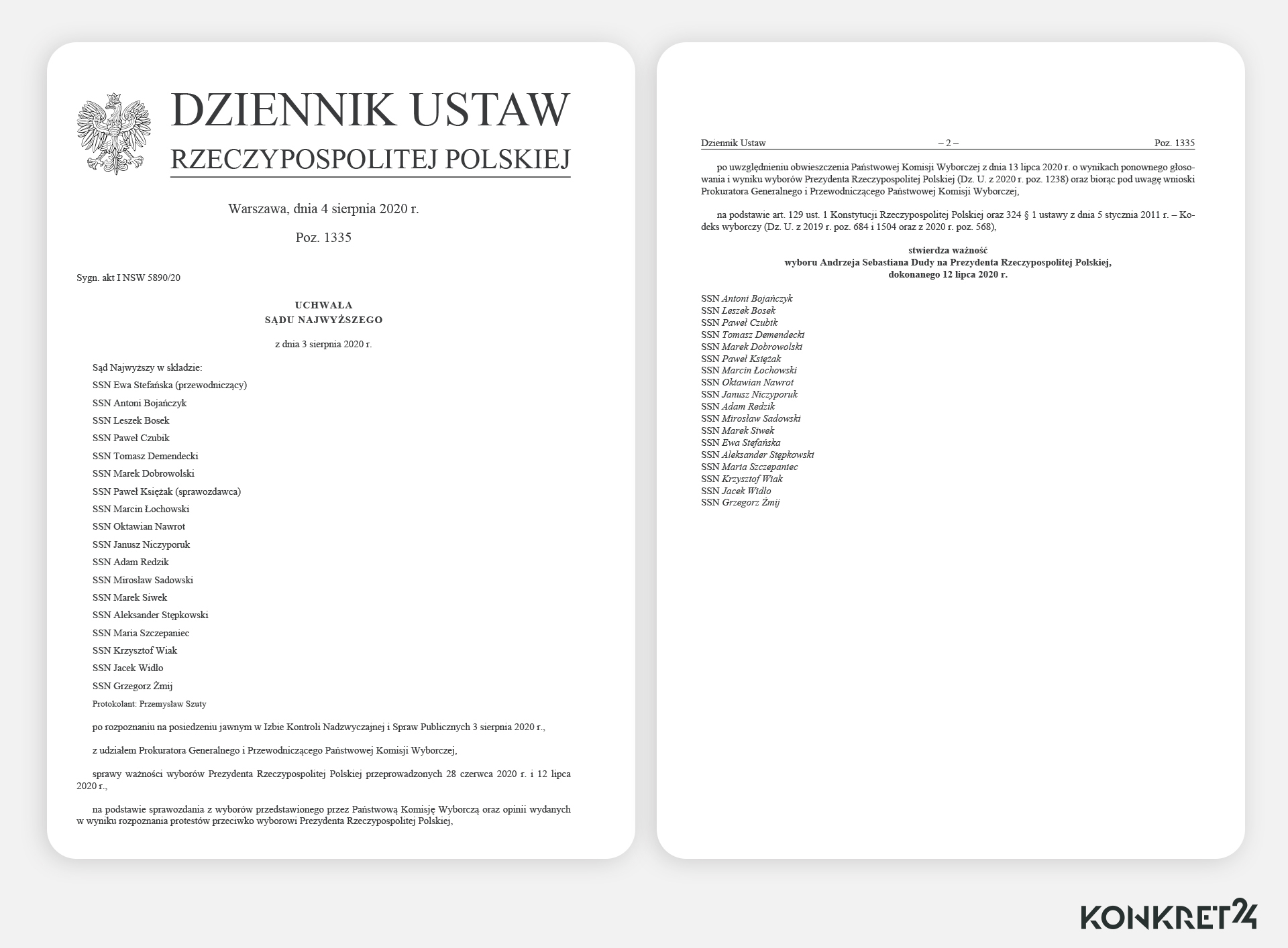 Uchwała Sądu Najwyższego w sprawie ponownego wyboru Andrzej Dudy