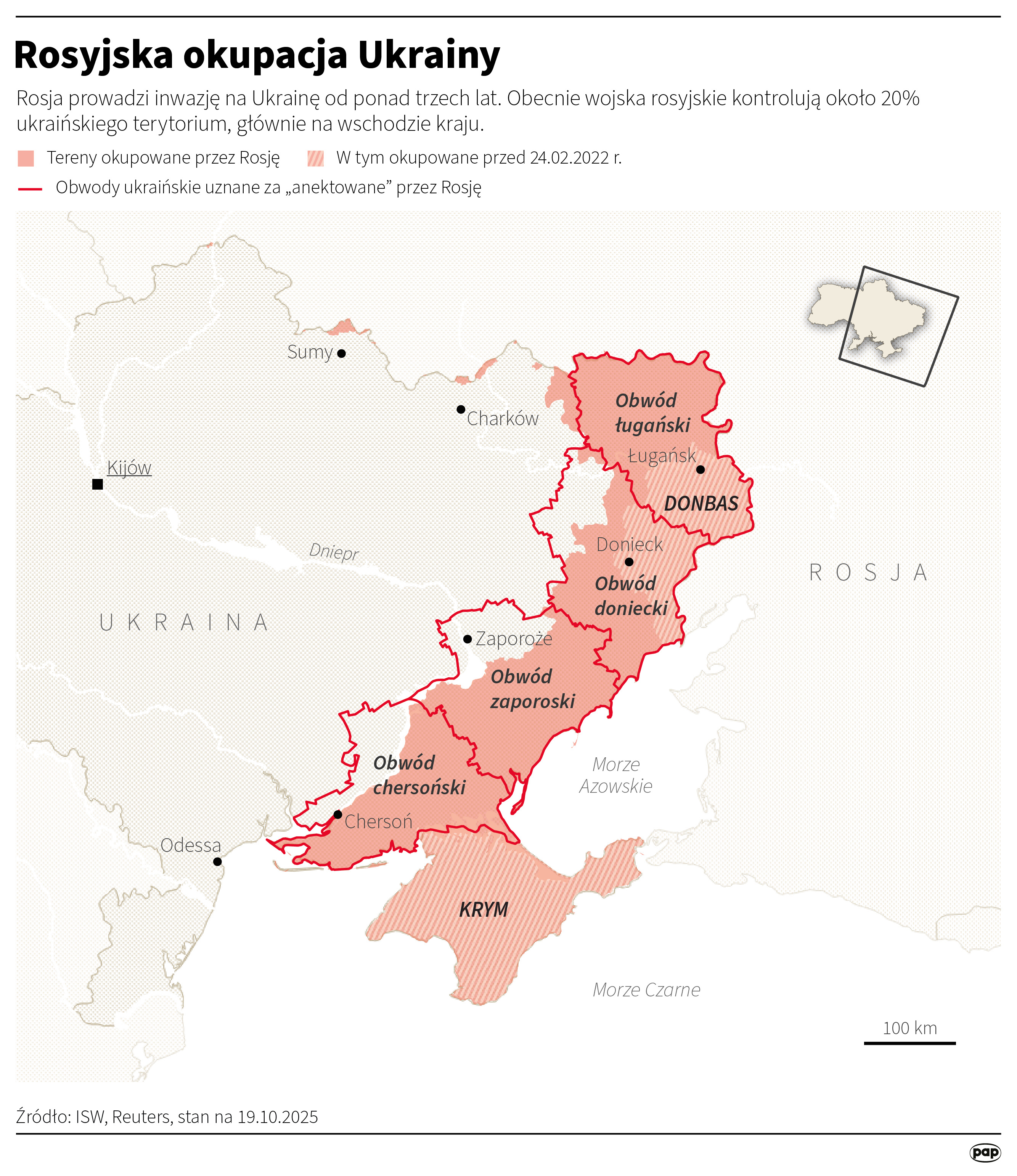 Rosyjska okupacja Ukrainy (19.10.2025)