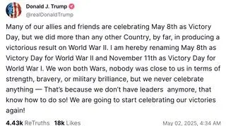 Trump na temat roli USA w wojnach światowych