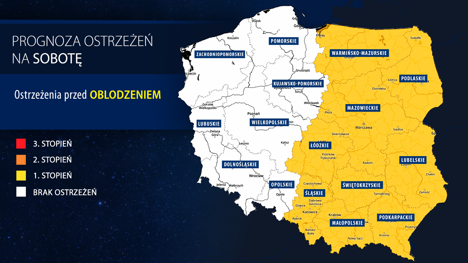 Prognoza zagrożeń na sobotę