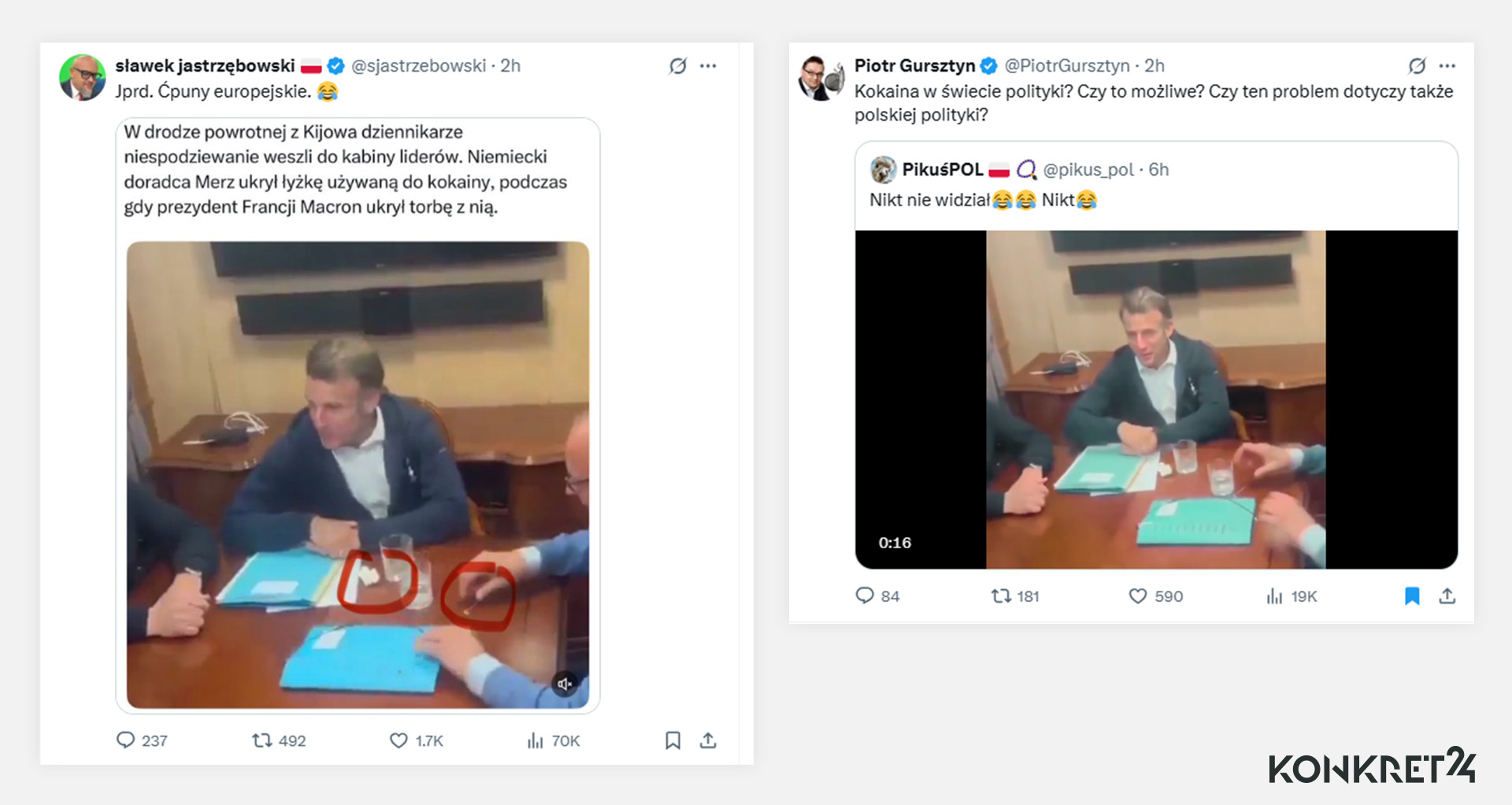 Fake news o politykach w pociągu rozpowszechniali w polskiej sieci m.in. prawicowi publicyści 