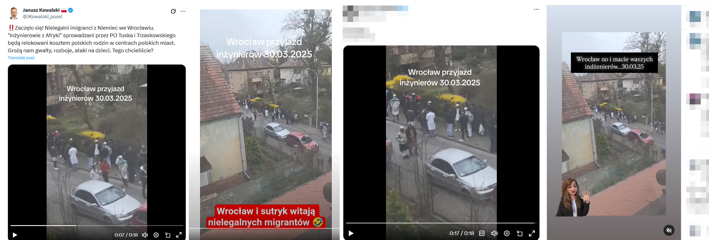 Wideo z Wrocławia jest kolportowane z antyimigranckim hejtem