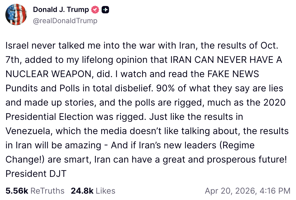 Wpis Donalda Trumpa 